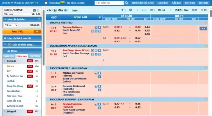 BK8 cập nhật kèo sớm