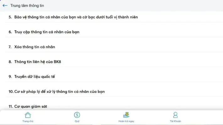 BK8 có trách nhiệm cập nhật công khai rõ ràng các điều khoản.