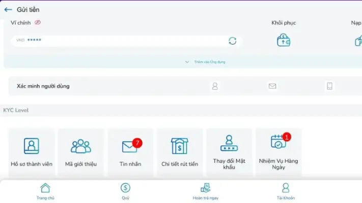 Nạp và rút tiền an toàn, bảo mật thông tin từ phía người dùng.