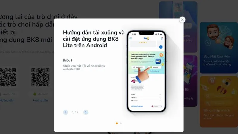 Tải ứng dụng BK8 dành cho hệ điều hành Android một cách nhanh chóng và dễ dàng.